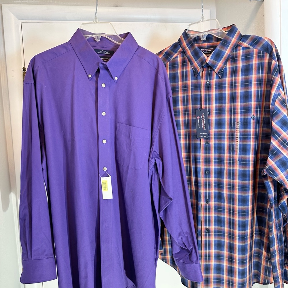 NWT Pair Roundtree & Yorke Long Sleeve Shirt XXL - Picture 1 of 9